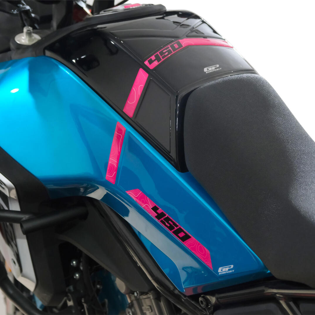 GP Kompozit CF Moto 450 MT 2024-2026 Uyumlu Tank Pad Mavi - 3