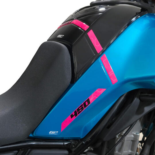 GP Kompozit CF Moto 450 MT 2024-2026 Uyumlu Tank Pad Mavi - 4