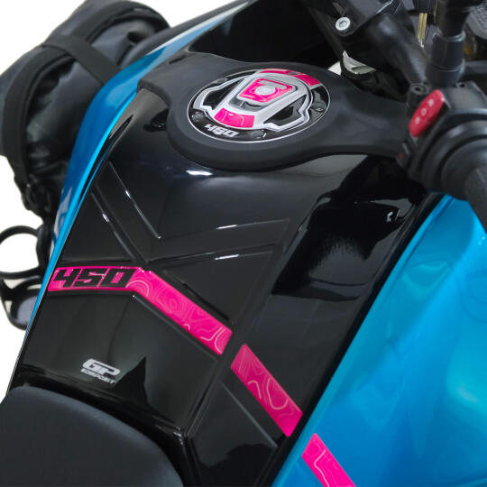 GP Kompozit CF Moto 450 MT 2024-2026 Uyumlu Tank Pad Mavi - 5