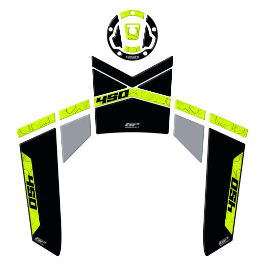 GP Kompozit CF Moto 450 MT 2024-2026 Uyumlu Tank Pad Siyah