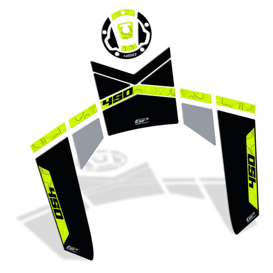 GP Kompozit CF Moto 450 MT 2024-2026 Uyumlu Tank Pad Siyah (1)