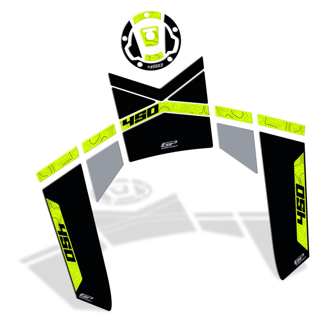 GP Kompozit CF Moto 450 MT 2024-2026 Uyumlu Tank Pad Siyah - 2