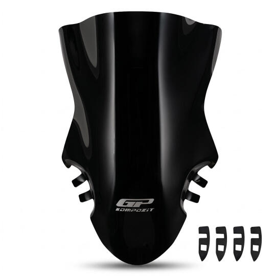 GP Kompozit CF Moto 450 SR 2023-2026 Uyumlu Ön Cam Siyah - 4