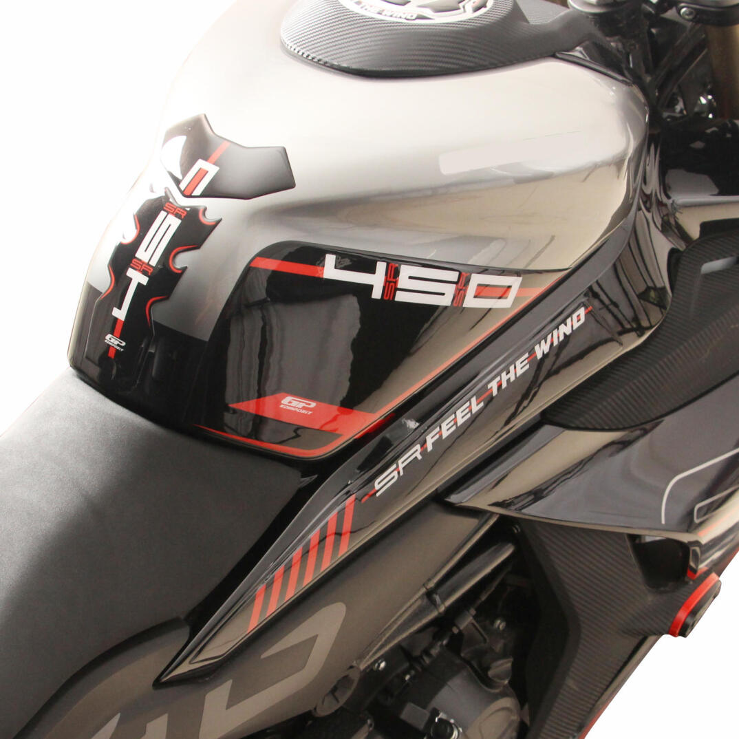 GP Kompozit CF Moto 450 SR 2023-2026 Uyumlu Tank Pad Seti Kırmızı - 3