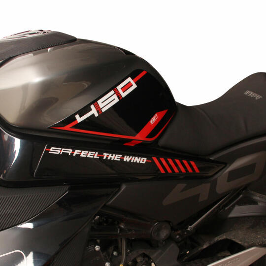GP Kompozit CF Moto 450 SR 2023-2026 Uyumlu Tank Pad Seti Kırmızı - 5