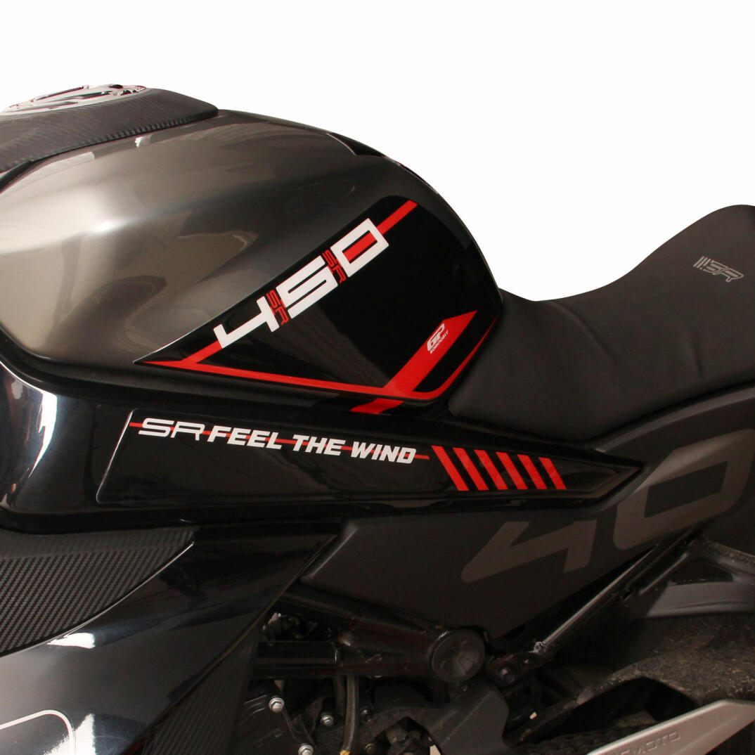 GP Kompozit CF Moto 450 SR 2023-2026 Uyumlu Tank Pad Seti Kırmızı - 5
