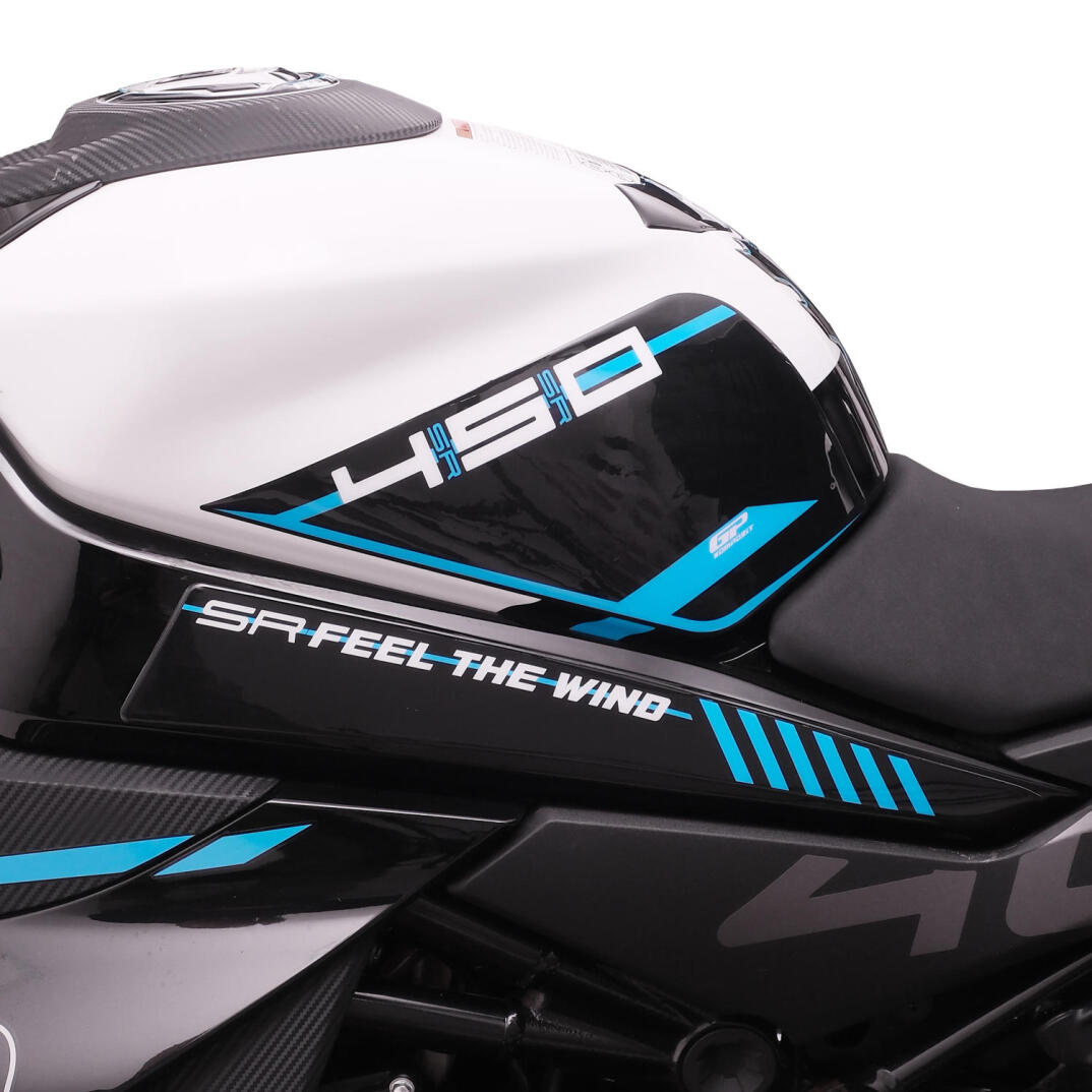 GP Kompozit CF Moto 450 SR 2023-2026 Uyumlu Tank Pad Seti Mavi - 3