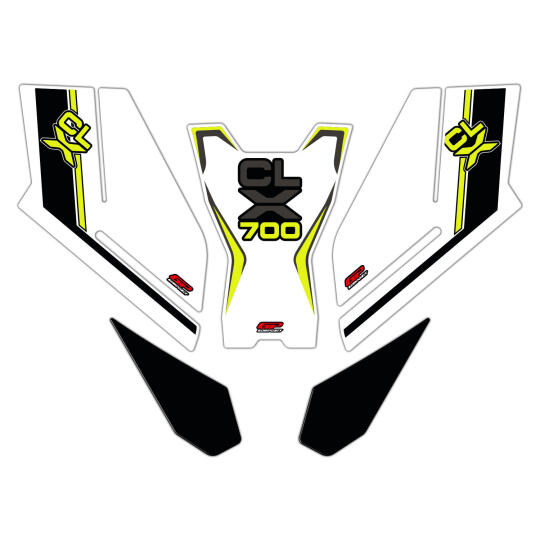 GP Kompozit CF Moto 700 CL-X 2022-2026 Uyumlu Tank Pad Seti Sarı