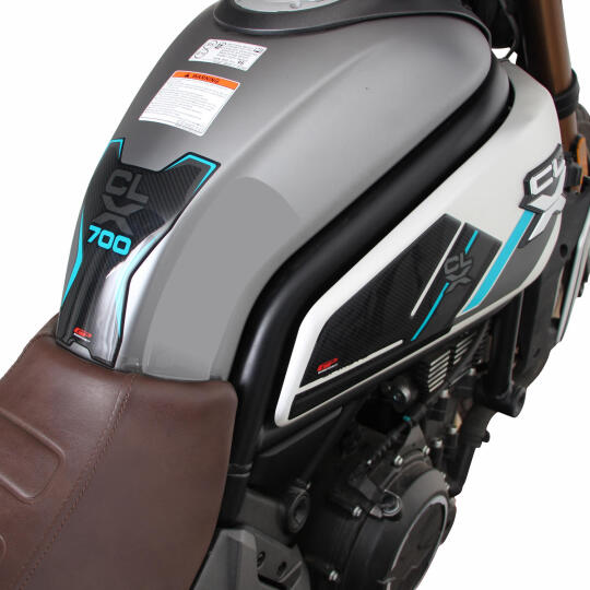 GP Kompozit CF Moto 700 CL-X 2022-2026 Uyumlu Tank Pad Seti Turkuaz - 3