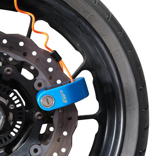 GP Kompozit DSK003 Universal Alarmlı Motosiklet Disk Kilidi Mavi (1)