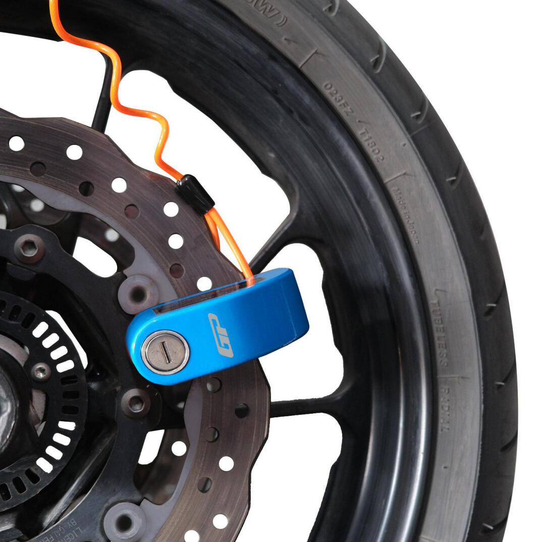 GP Kompozit DSK003 Universal Alarmlı Motosiklet Disk Kilidi Mavi - 2