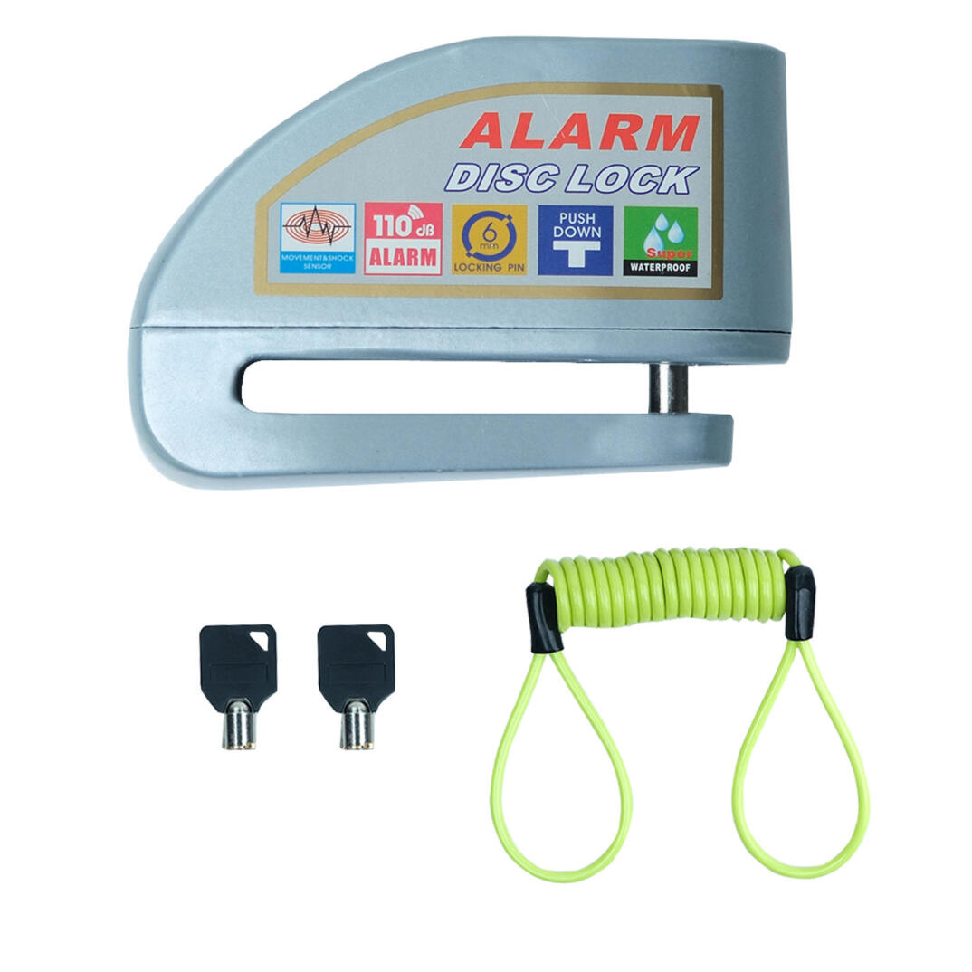 GP Kompozit DSK004 Universal Alarmlı Motosiklet Disk Kilidi Gri - 1