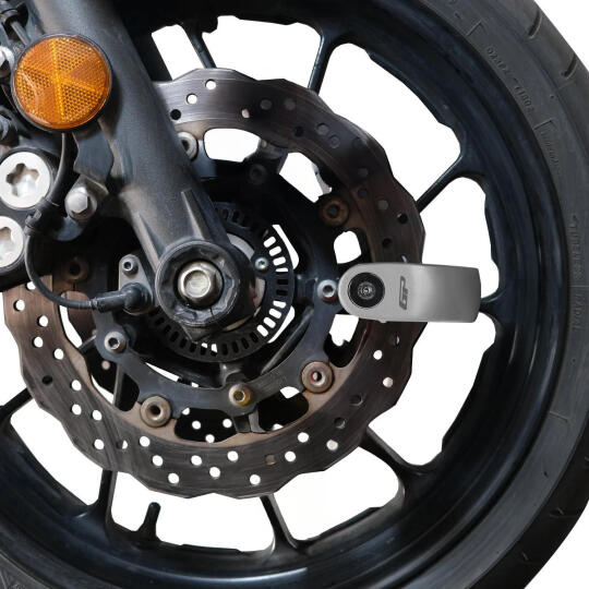 GP Kompozit DSK004 Universal Alarmlı Motosiklet Disk Kilidi Gri (1)