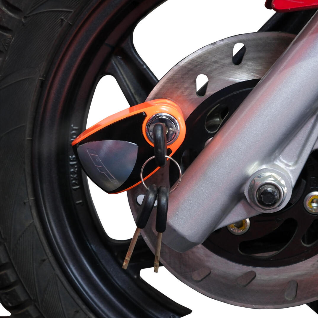 GP Kompozit DSK005 Universal Alarmlı Motosiklet Disk Kilidi Turuncu - 2