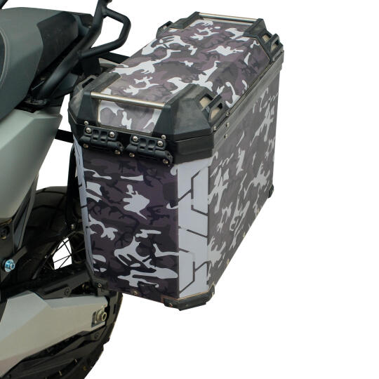 GP Kompozit DSN01 Universal 40 lt x 2 Desenli Alüminyum Motosiklet Yan Çanta Seti (1)