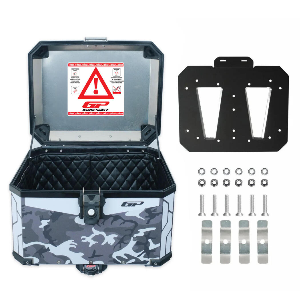 GP Kompozit DSN01 Universal 57 lt Desenli Alüminyum Motosiklet Çantası - 5