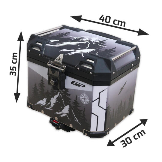 GP Kompozit DSN05 Universal 37 lt Desenli Alüminyum Motosiklet Çantası