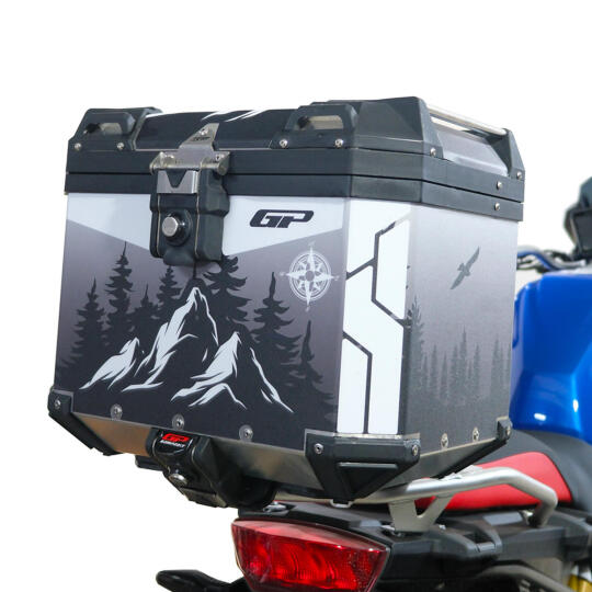 GP Kompozit DSN05 Universal 37 lt Desenli Alüminyum Motosiklet Çantası (1)