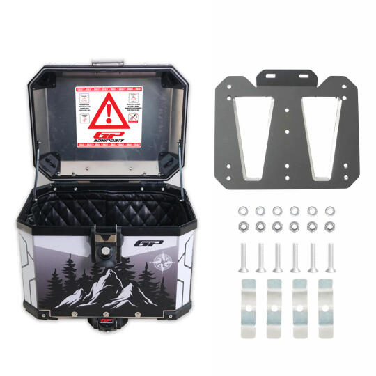 GP Kompozit DSN05 Universal 37 lt Desenli Alüminyum Motosiklet Çantası - 7