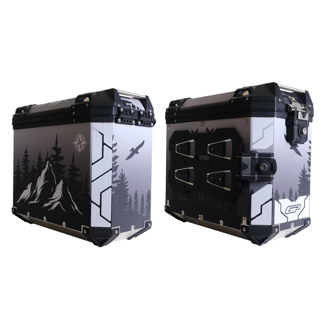 GP Kompozit DSN05 Universal 40 lt x 2 Desenli Alüminyum Motosiklet Yan Çanta Seti - 3