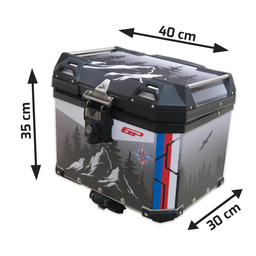 GP Kompozit DSN06 Universal 37 lt Desenli Alüminyum Motosiklet Çantası - 1