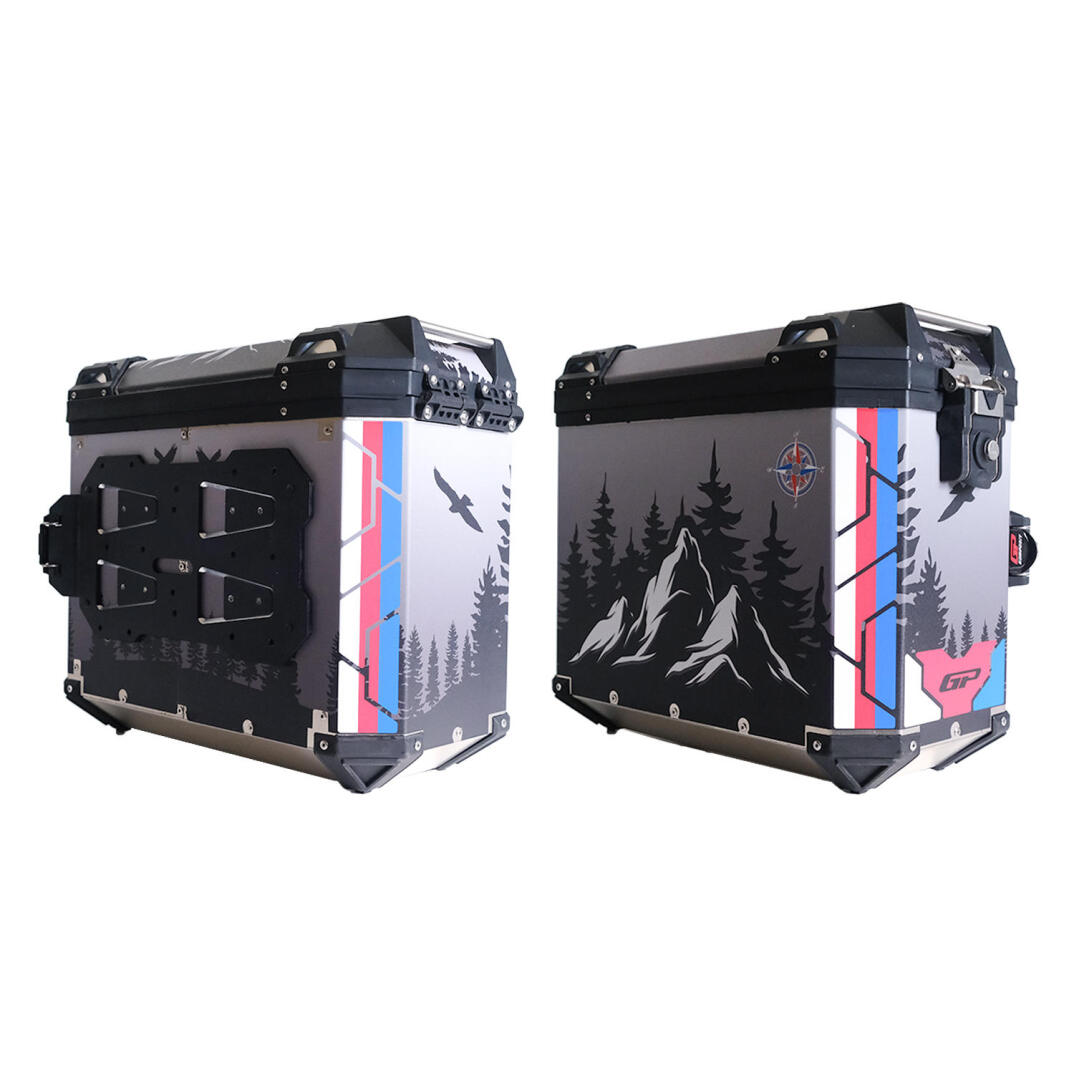 GP Kompozit DSN06 Universal 40 lt x 2 Desenli Alüminyum Motosiklet Yan Çanta Seti - 3