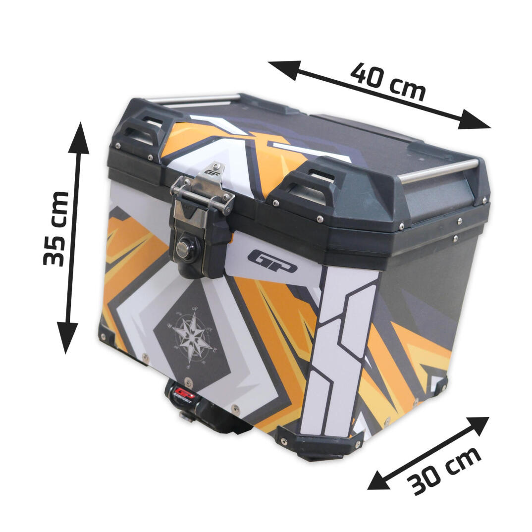 GP Kompozit DSN07 Universal 37 lt Desenli Alüminyum Motosiklet Çantası - 1