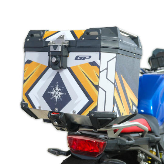 GP Kompozit DSN07 Universal 37 lt Desenli Alüminyum Motosiklet Çantası (1)