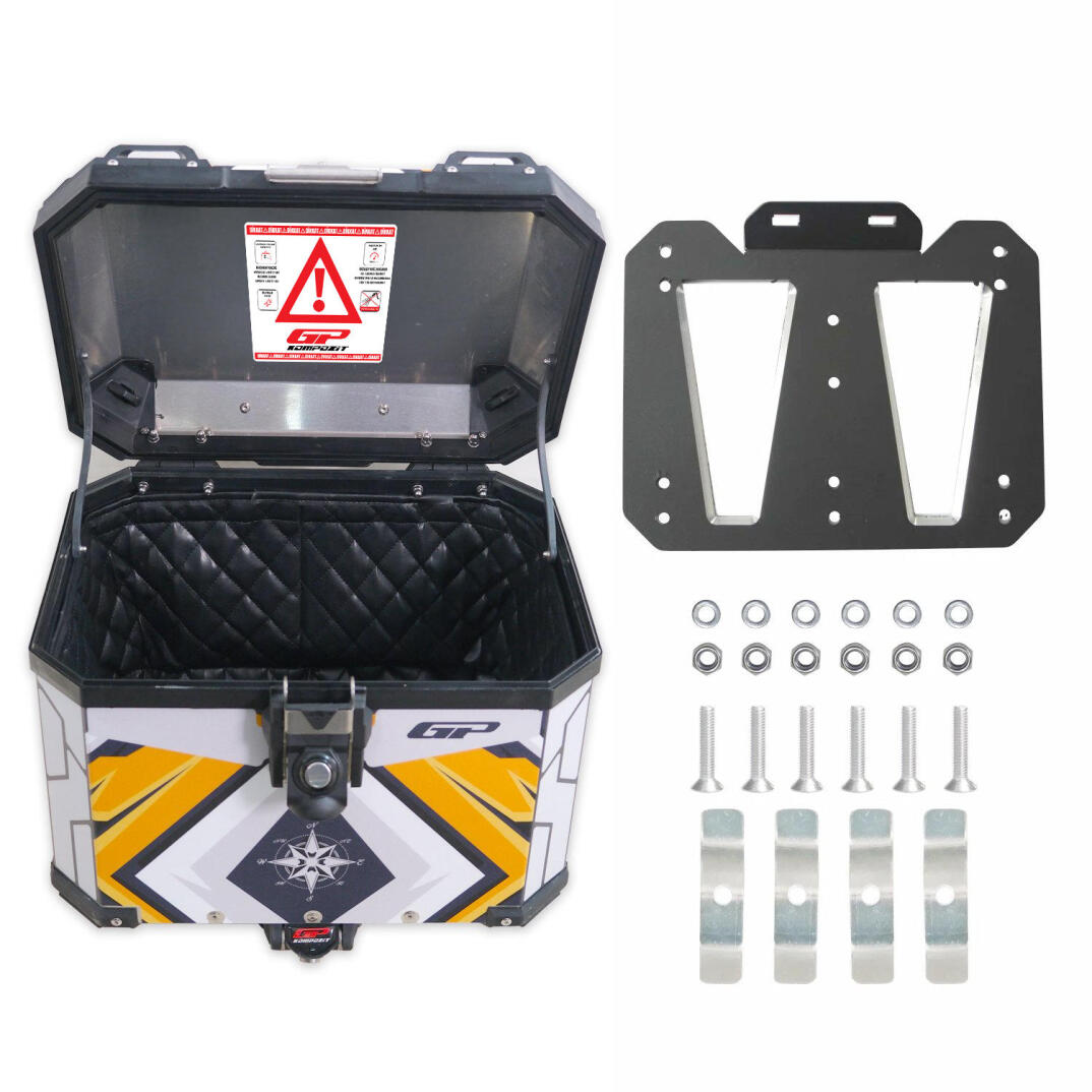 GP Kompozit DSN07 Universal 37 lt Desenli Alüminyum Motosiklet Çantası - 7