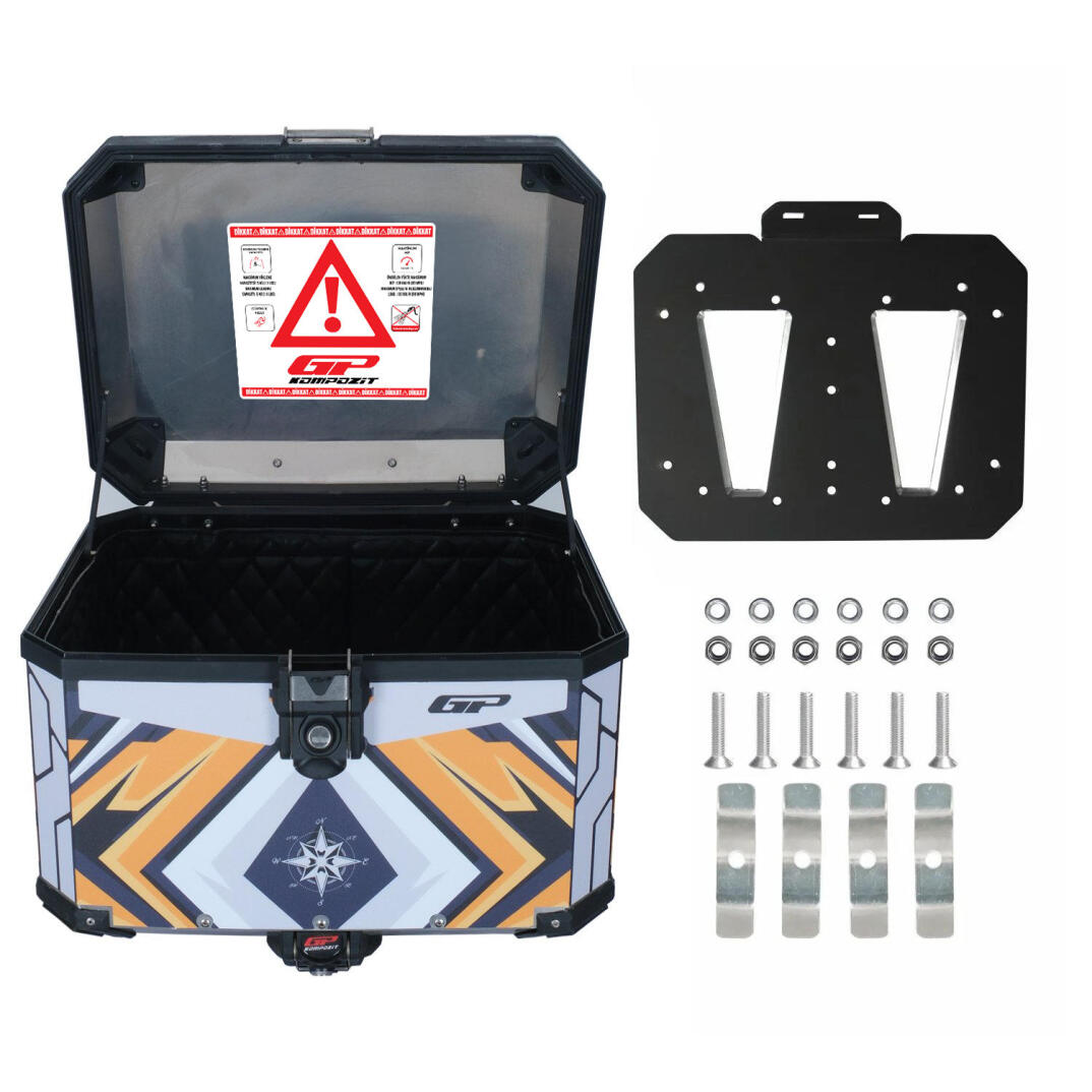 GP Kompozit DSN07 Universal 57 lt Desenli Alüminyum Motosiklet Çantası - 5