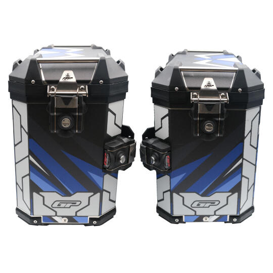 GP Kompozit DSN08 Universal 40 lt x 2 Desenli Alüminyum Motosiklet Yan Çanta Seti (1)