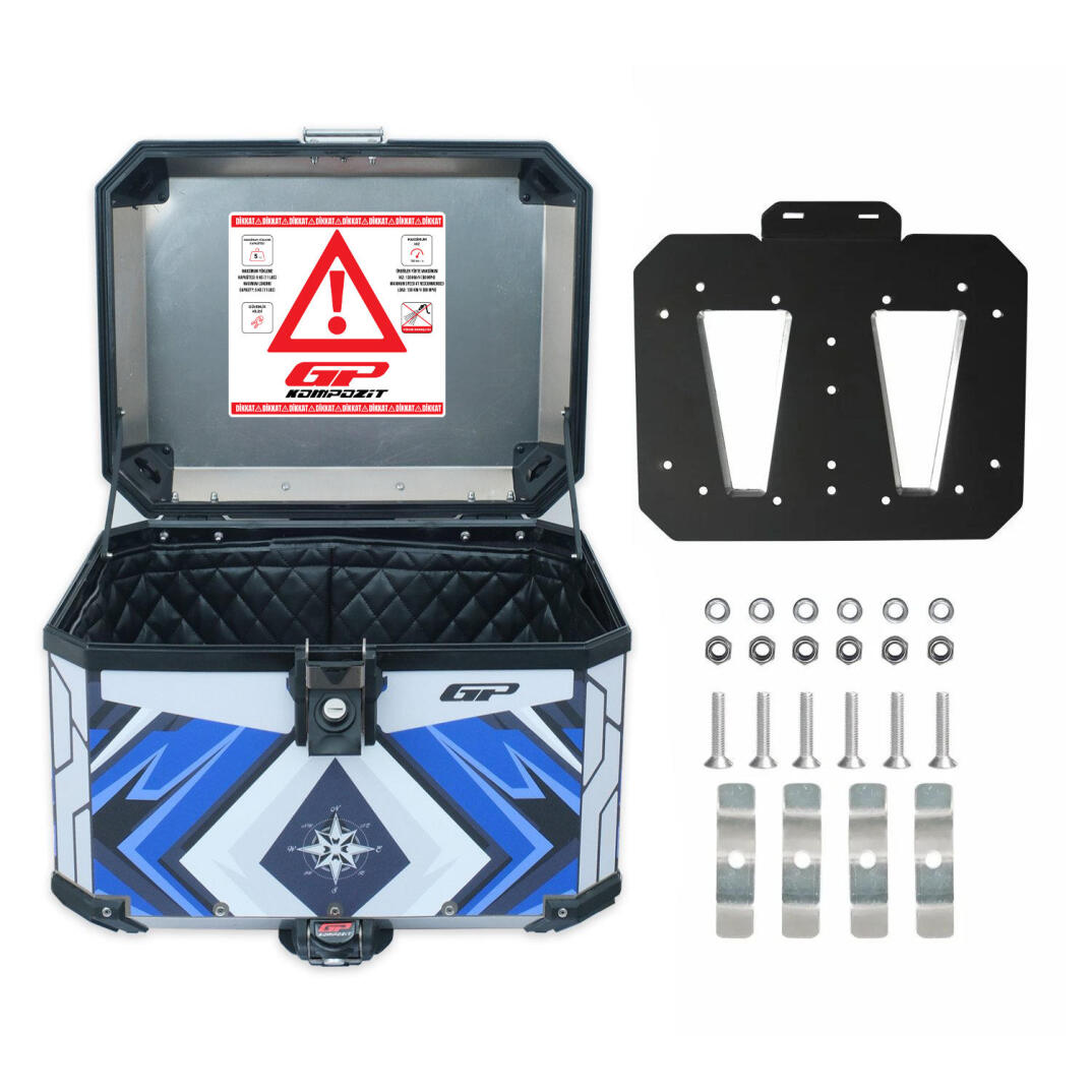 GP Kompozit DSN08 Universal 57 lt Desenli Alüminyum Motosiklet Çantası - 5