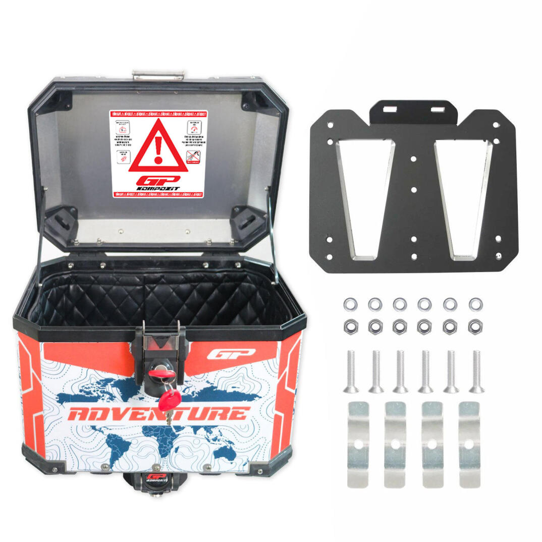 GP Kompozit DSN09 Universal 37 lt Desenli Alüminyum Motosiklet Çantası - 7