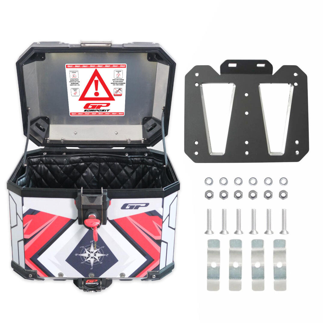 GP Kompozit DSN10 Universal 37 lt Desenli Alüminyum Motosiklet Çantası - 7