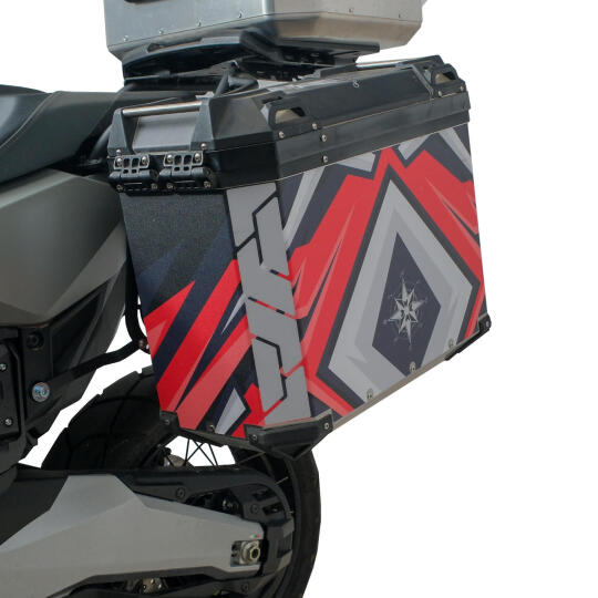GP Kompozit DSN10 Universal 40 lt x 2 Desenli Alüminyum Motosiklet Yan Çanta Seti (1)