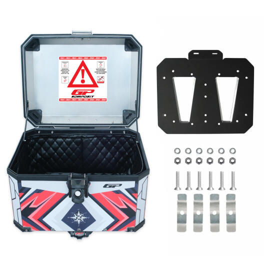 GP Kompozit DSN10 Universal 57 lt Desenli Alüminyum Motosiklet Çantası - 5
