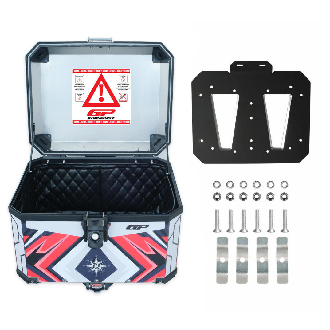 GP Kompozit DSN10 Universal 57 lt Desenli Alüminyum Motosiklet Çantası - 5