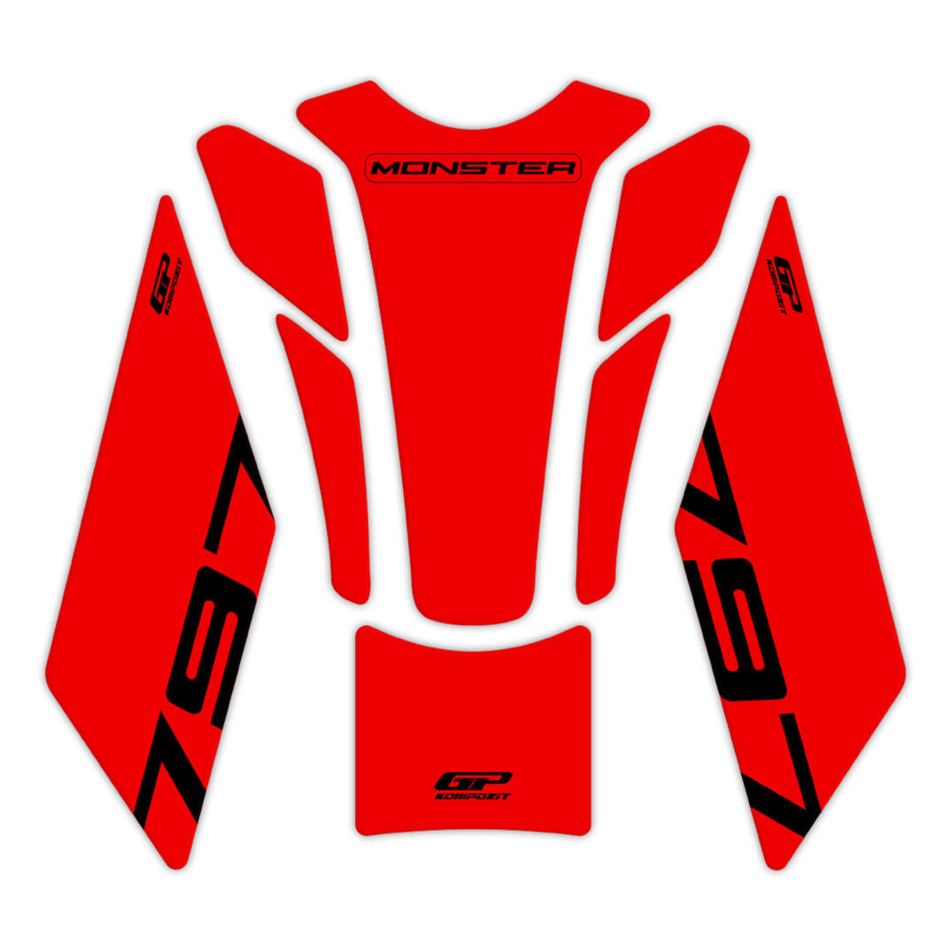 GP Kompozit Ducati Monster 797 2020 Uyumlu Tank Pad Kırmızı - 1