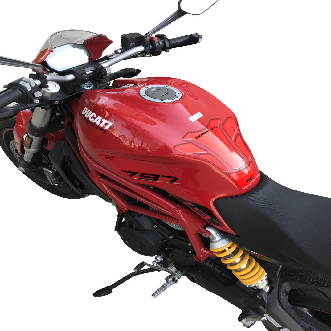 GP Kompozit Ducati Monster 797 2020 Uyumlu Tank Pad Kırmızı - 4