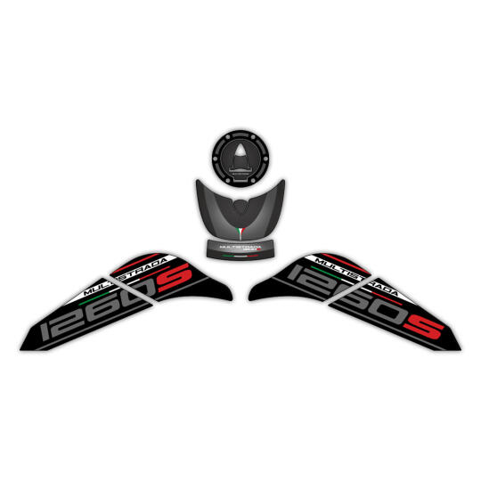 GP Kompozit Ducati Multistrada 1260 S 2015-2018 Uyumlu Tank Pad Seti Siyah