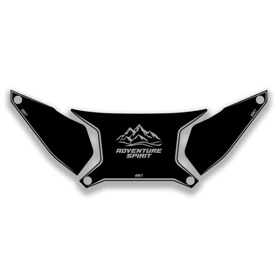 GP Kompozit Honda ADV 350 2023-2026 Uyumlu Çanta Üstü Sticker Siyah-Gri