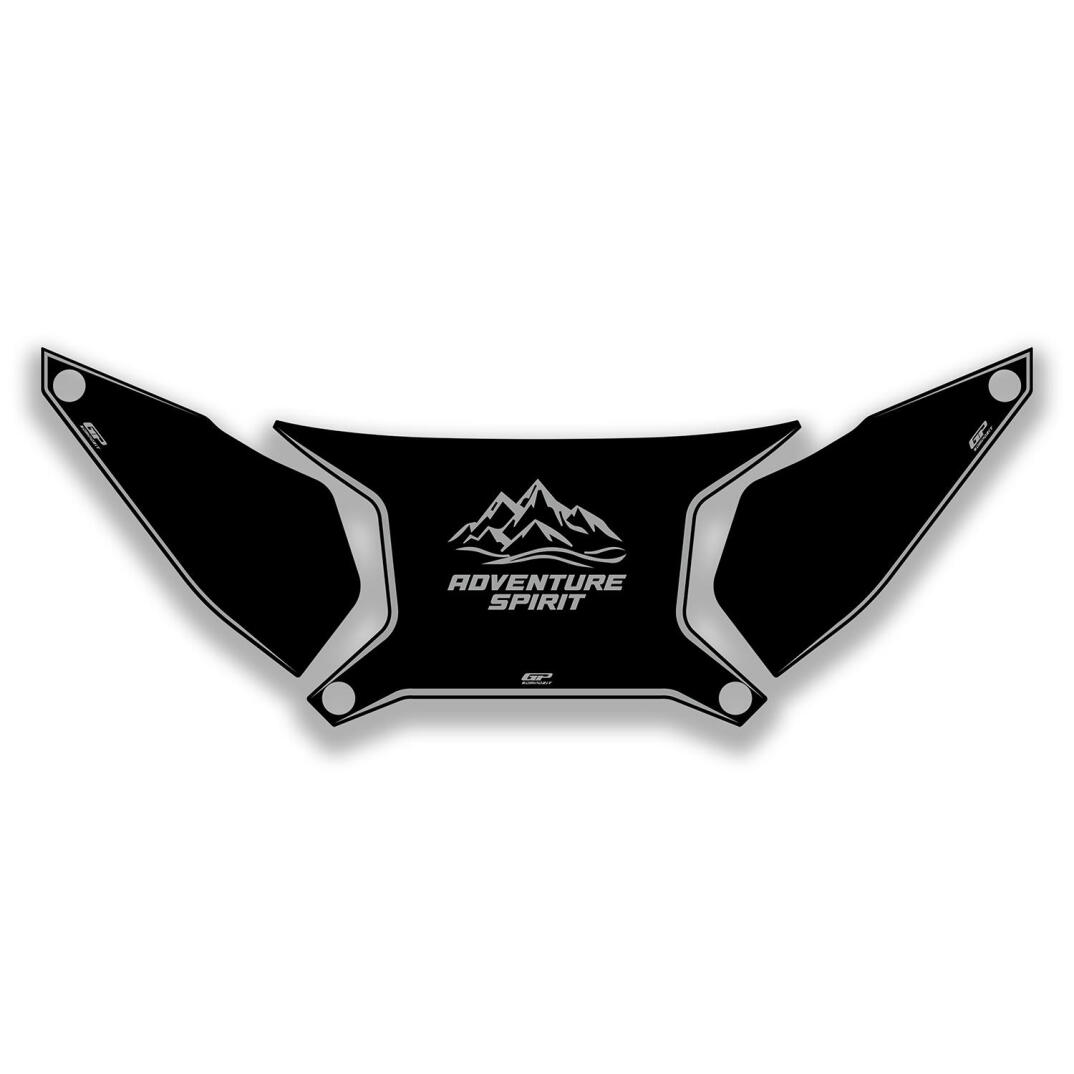 GP Kompozit Honda ADV 350 2023-2026 Uyumlu Çanta Üstü Sticker Siyah-Gri - 1
