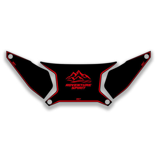 GP Kompozit Honda ADV 350 2023-2026 Uyumlu Çanta Üstü Sticker Siyah-Kırmızı