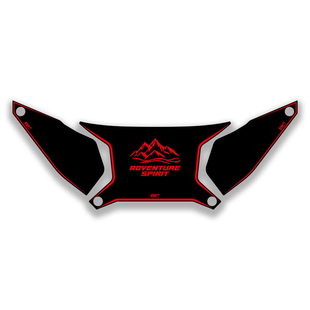 GP Kompozit Honda ADV 350 2023-2026 Uyumlu Çanta Üstü Sticker Siyah-Kırmızı - 1