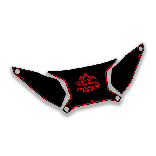 GP Kompozit Honda ADV 350 2023-2026 Uyumlu Çanta Üstü Sticker Siyah-Kırmızı (1)
