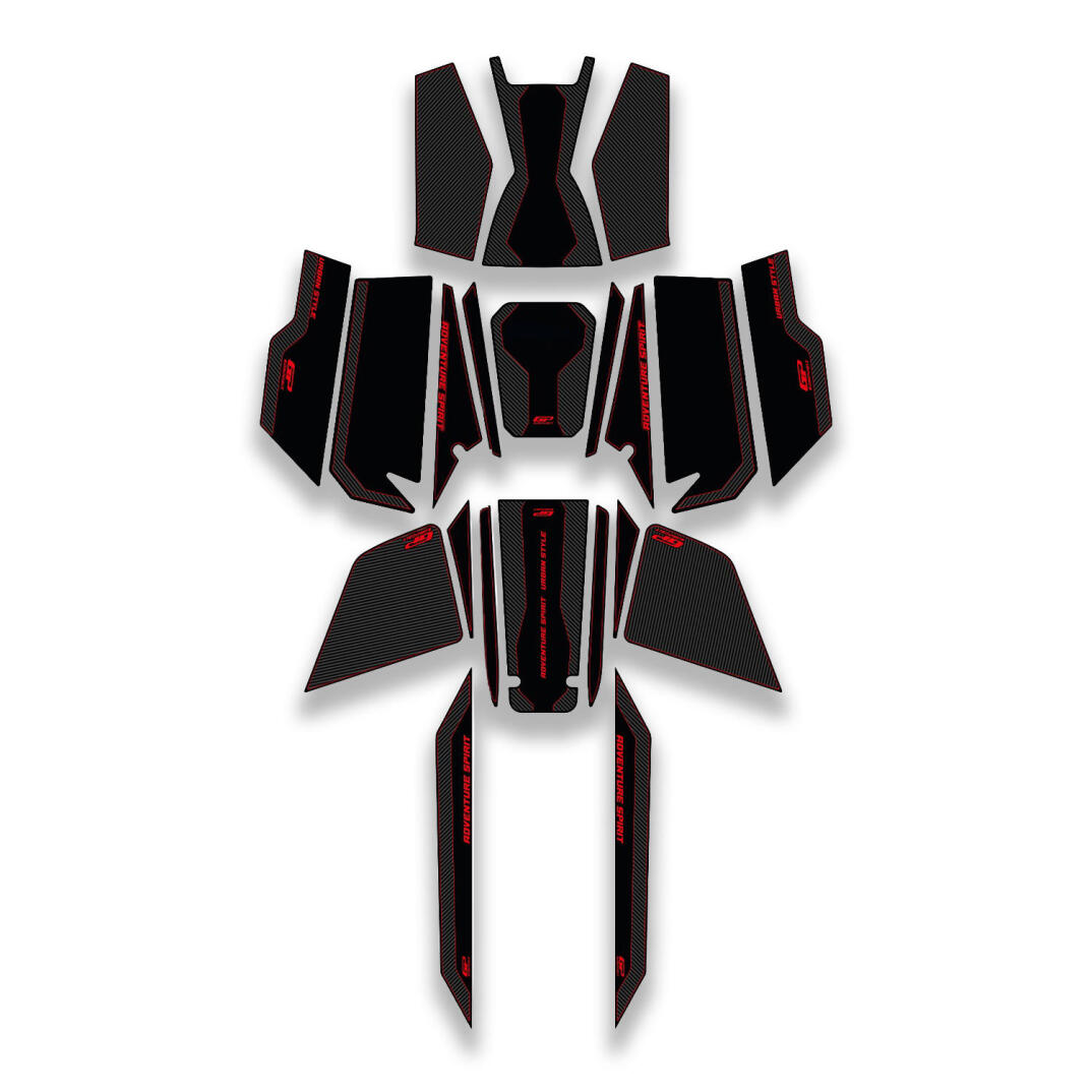 GP Kompozit Honda ADV 350 2023-2026 Uyumlu Yeni Seri Full Pad Seti Karbon-Kırmızı - 1