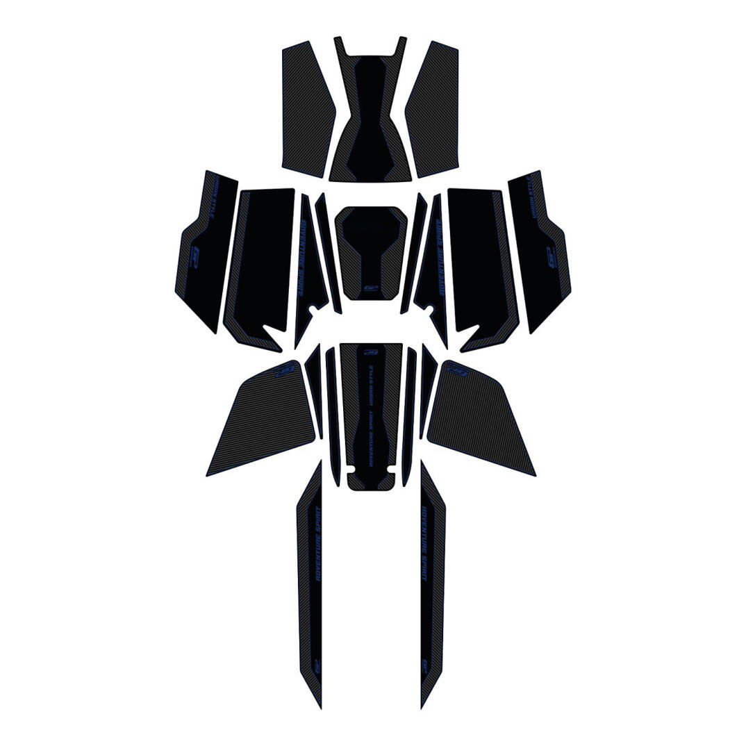 GP Kompozit Honda ADV 350 2023-2026 Uyumlu Yeni Seri Full Pad Seti Karbon-Mavi - 1