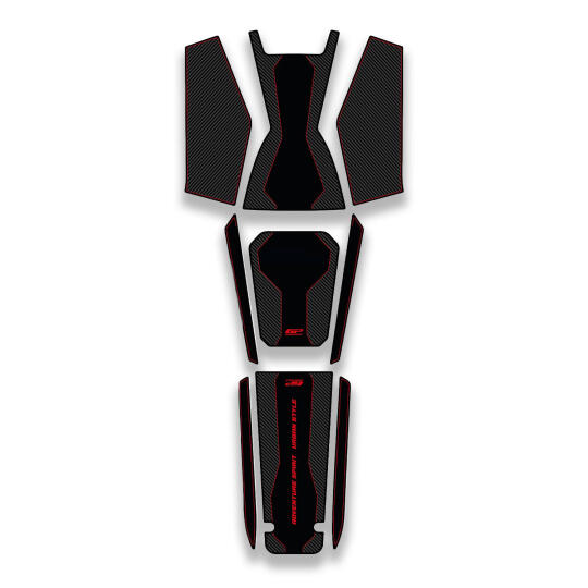 GP Kompozit Honda ADV 350 2023-2026 Uyumlu Yeni Seri Tank Pad Seti Karbon-Kırmızı