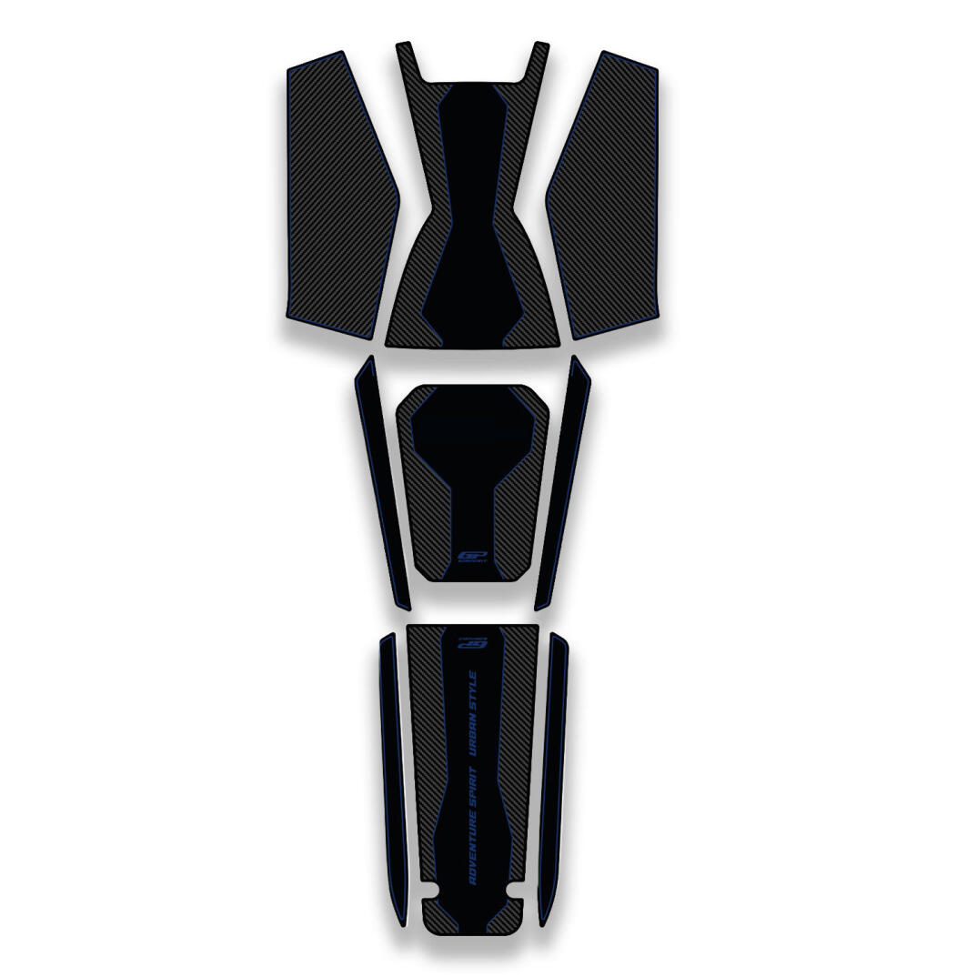 GP Kompozit Honda ADV 350 2023-2026 Uyumlu Yeni Seri Tank Pad Seti Karbon-Mavi - 1