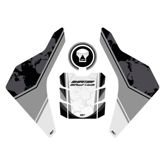 GP Kompozit Honda Africa Twin CRF1000L 2018-2019 Uyumlu Tank Pad Seti Siyah